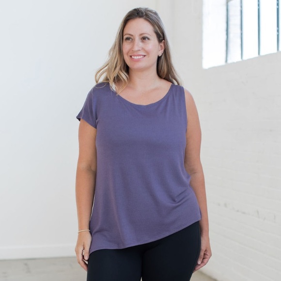 SAVVI MD Purple (Grape) Asymmetrical DARCY Top - Picture 3 of 14